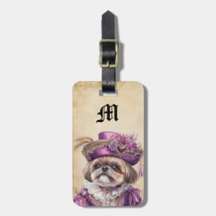 Viktorianische Shih Tzu Hund Gepäckanhänger