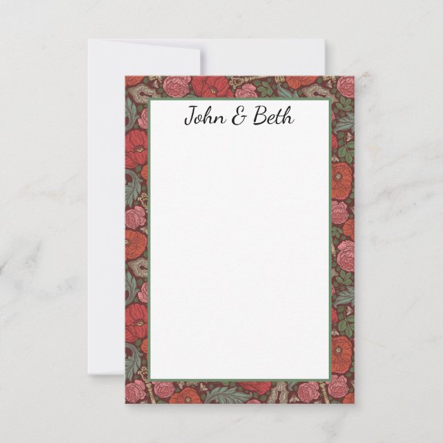 Viktorianische Steampunk Alte Lock-Taste rote Pflö Dankeskarte (Vorderseite)