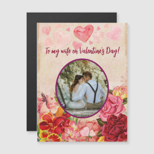 Viktorianische Steampunk-Blume Herzens Valentinsta Magnetkarte