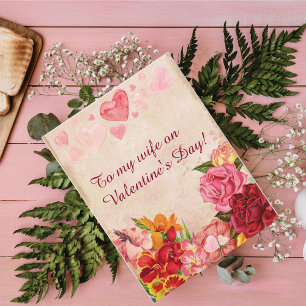 Viktorianische Steampunk-Blumen-Herzen Valentinsta Feiertagskarte