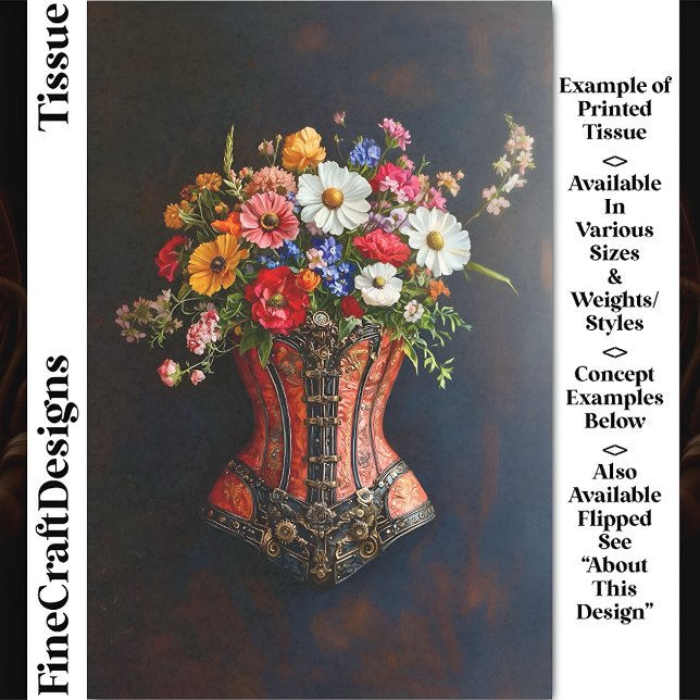 Viktorianische Steampunk-Corset-Blume DF5L Decoupa Seidenpapier (Von Creator hochgeladen)