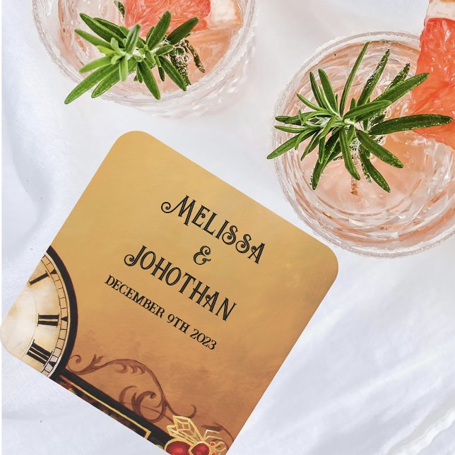 Viktorianische Steampunk-Hochzeit Rechteckiger Pappuntersetzer (Von Creator hochgeladen)