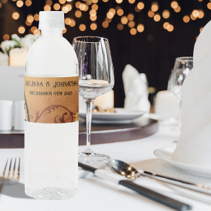 Viktorianische Steampunk-Hochzeit Wasserflaschenetikett