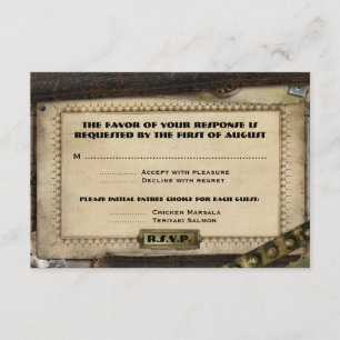 Viktorianische Steampunk-Hochzeitsempfangskarten RSVP Karte