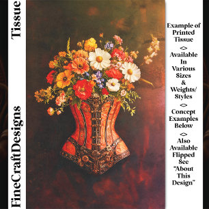 Viktorianische Steampunk-Korsett-Blumen DF5LF Deco Seidenpapier