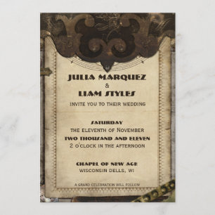 Viktorianische Steampunk lederne Einladung
