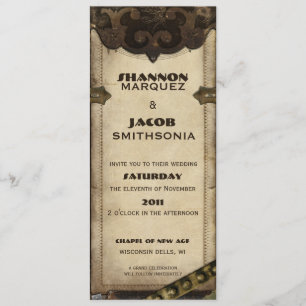 Viktorianische Steampunk lederne Einladung