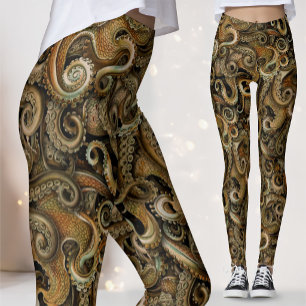 Viktorianische Steampunk-Oktopus-Tentakel-Leggings Leggings