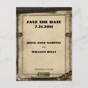 Viktorianische Steampunk Save-the-Date-Postkarten Ankündigungspostkarte
