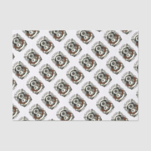 Viktorianische Steampunk-Tiefseetaucher-Rote Rosen Seidenpapier