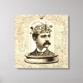 Viktorianische Steampunk-Uhrwerk Hirnmechanik Leinwanddruck