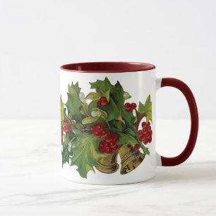 Viktorianische Stechpalmen-WeihnachtsTasse Tasse
