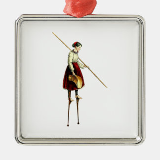 Viktorianische Stelze-Wanderer-Frau Silbernes Ornament
