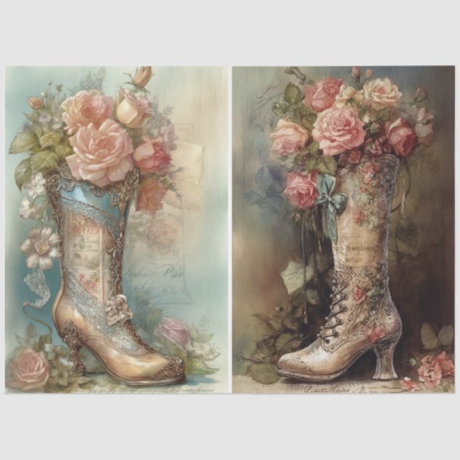 Viktorianische Stiefel Seidenpapier (Vorderseite)