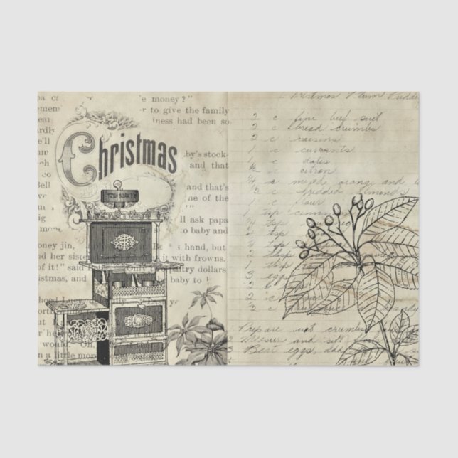 Viktorianische Stove Poinsettia Seidenpapier (Vorderseite)