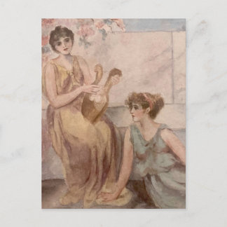 Viktorianische Style Ladys mit nachdenklicher Post Postkarte