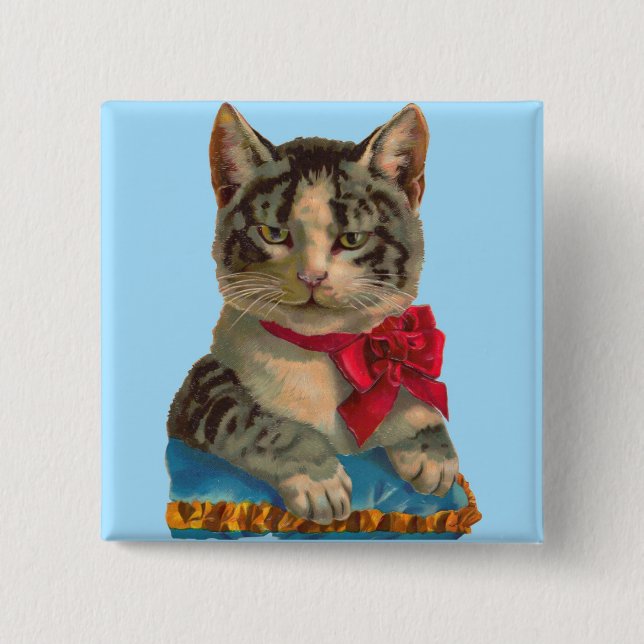 Viktorianische Tablet-Katze Button (Vorderseite)