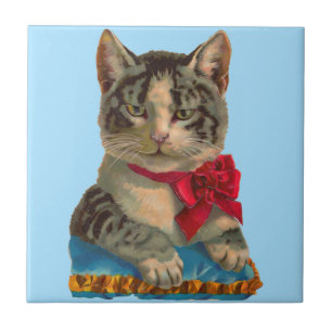 Viktorianische Tablet-Katze Fliese