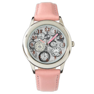 Viktorianische Taschenuhr Collage Alice Wunderland Armbanduhr