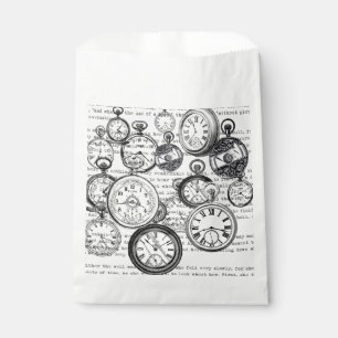 Viktorianische Taschenuhr Collage Alice Wunderland Geschenktütchen