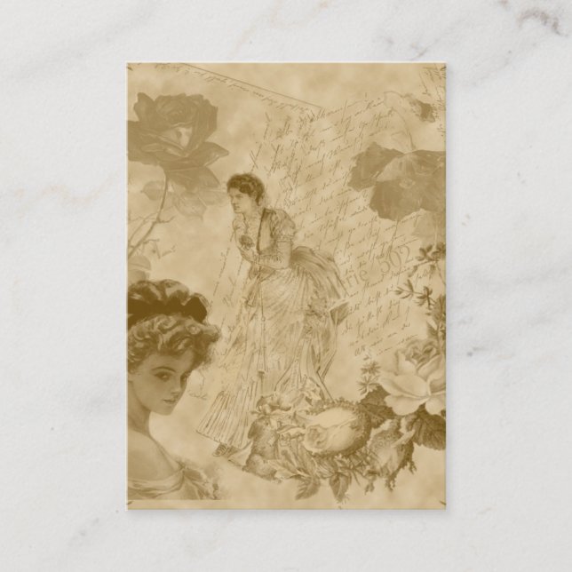 viktorianische Themed vertikale Visitenkarte (Vorderseite)