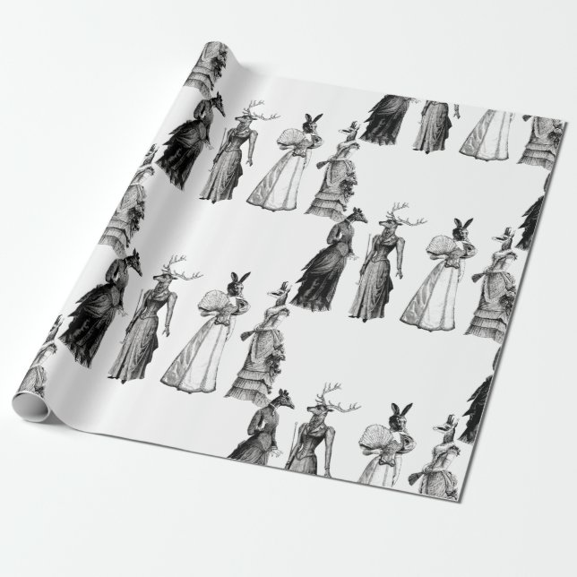 viktorianische Tiere Geschenkpapier (Ungerollt)