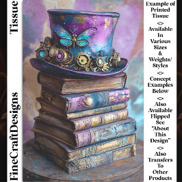 Viktorianische Top Hat & Antique Books CZ5R Decoup Seidenpapier