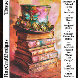 Viktorianische Top Hat & Antique Books CZ6R Dekoup Seidenpapier