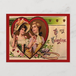 Viktorianische Valentine Coupe Postkarte