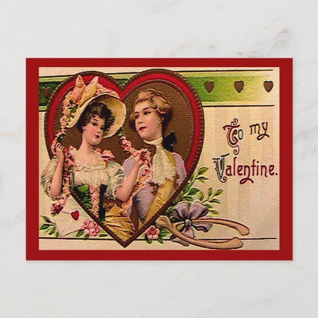 Viktorianische Valentine Coupe Postkarte (Vorderseite)