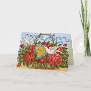 Viktorianische Valentinkarte - Mit Namen personali Feiertagskarte