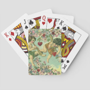 Viktorianische Valentinstag-Cupids Vintage Herz Ba Spielkarten