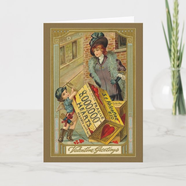 Viktorianische Valentintagskarte Feiertagskarte (Vorderseite)