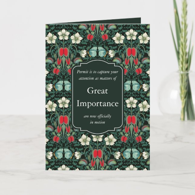 Viktorianische Venus Flytrap & Butterfly Custom Karte (Vorderseite)