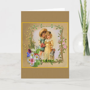 Viktorianische Verlobung oder Hochzeitskarte Ankündigung