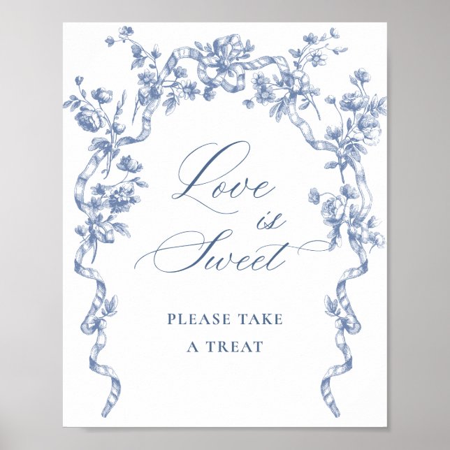 Viktorianische Verzierte Grace Dusty Blue Liebe is Poster (Vorne)