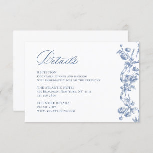 Viktorianische Verzierte Grace Dusty Blue Wedding  Begleitkarte