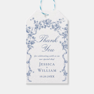 Viktorianische Verzierte Grace Dusty Blue Wedding Geschenkanhänger