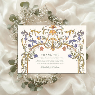 Viktorianische Verzierte Grace Floral Frame Weddin Dankeskarte
