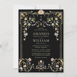 Viktorianische Verzierte Grace Floral Frame Weddin Einladung