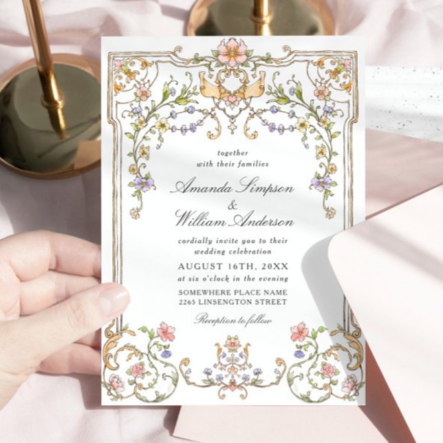 Viktorianische Verzierte Grace Floral Frame Weddin Einladung (Von Creator hochgeladen)