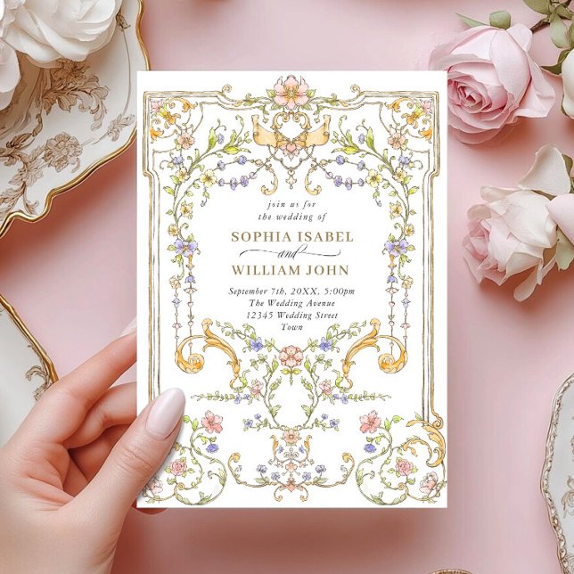Viktorianische Verzierte Grace Floral Frame Weddin Einladung (Von Creator hochgeladen)