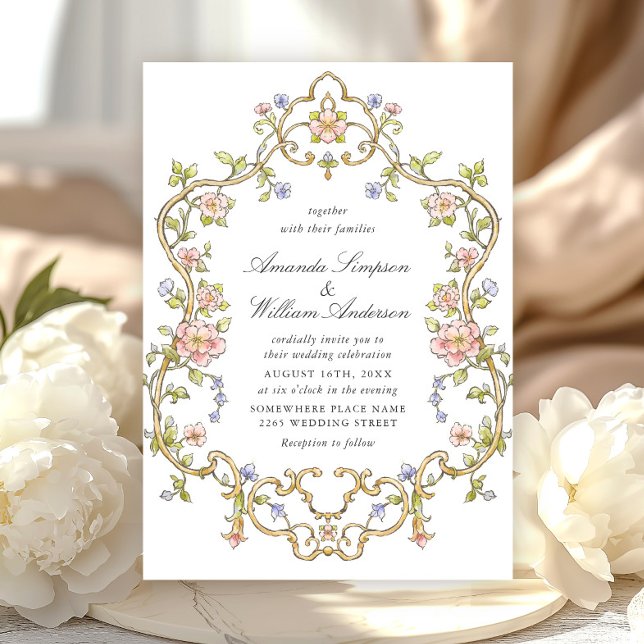 Viktorianische Verzierte Grace Floral Frame Weddin Einladung (Von Creator hochgeladen)