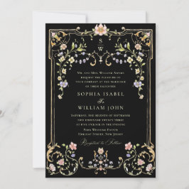 Viktorianische Verzierte Grace Floral Frame Weddin Einladung