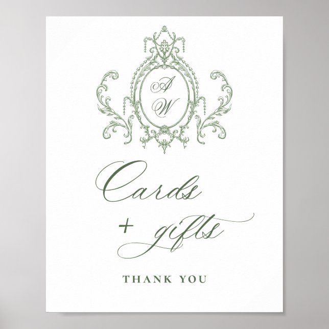 Viktorianische Verzierte Grace Floral Spielkarten  Poster (Vorne)