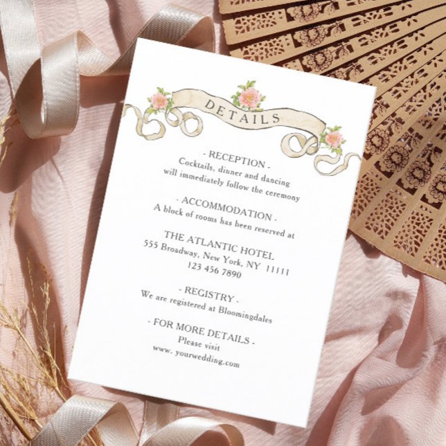 Viktorianische Verzierte Grace Floral Wedding Deta Begleitkarte (Von Creator hochgeladen)