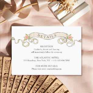 Viktorianische Verzierte Grace Floral Wedding Deta Begleitkarte