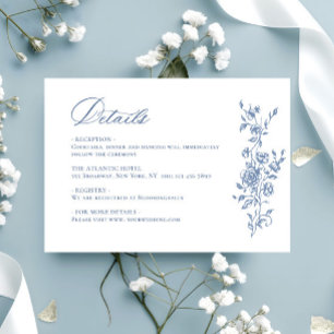 Viktorianische Verzierte Grace Floral Wedding Deta Begleitkarte