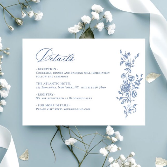 Viktorianische Verzierte Grace Floral Wedding Deta Begleitkarte (Von Creator hochgeladen)
