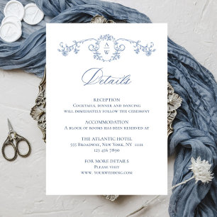 Viktorianische Verzierte Grace Floral Wedding Deta Begleitkarte